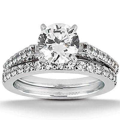 Cathedral Shared Prong 0.18 ct. tw. Diamond Bridal Ring thumbnail 2