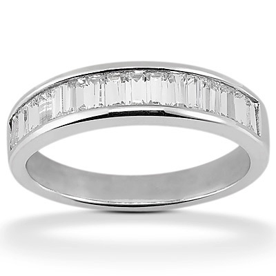 14K white gold Channel Set Baguette Diamond Bridal Ring (1 ct. tw.) - main view