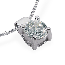 Solitaire Four Prong Diamond Pendant (050 ct GH SI1)