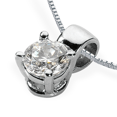 Solitaire Four Prong Basket Diamond Pendant (0.75 ct Not Included  ) - view 1