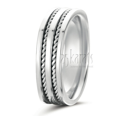 Four-sided Hand Woven Wedding Ring
