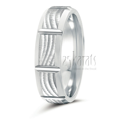 Wave Motif Wedding Ring - view 2 thumbnail