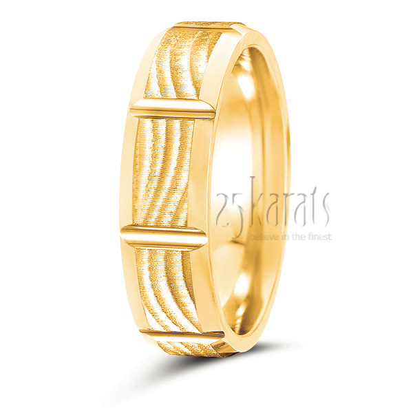 Wave Motif Wedding Ring - main view
