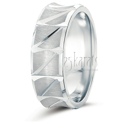 Exclusive Fancy Carved Wedding Band - main view thumbnail