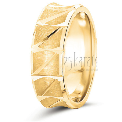 Exclusive Fancy Carved Wedding Band - view 2 thumbnail