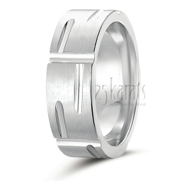 Incised Basic Design Wedding Band - main view