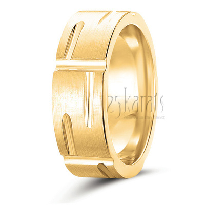Incised Basic Design Wedding Band - view 2 thumbnail