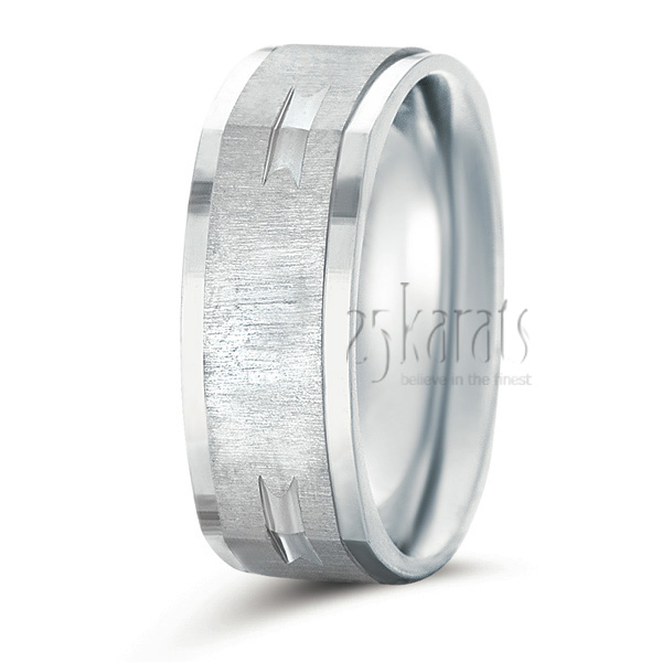 Attractive Squared Wedding Ring - main view