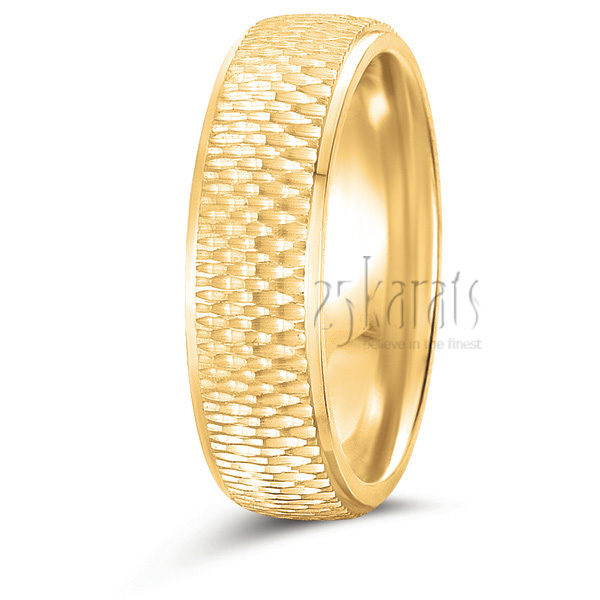 Exclusive Diamond Cut Wedding Band - main view