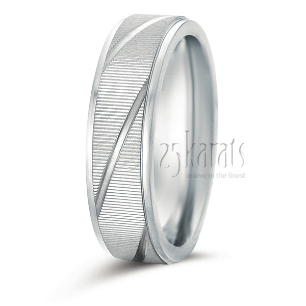 Chic Incised Wedding Band - main view