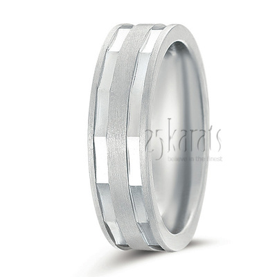 Angled Cut Wedding Band - view 2 thumbnail