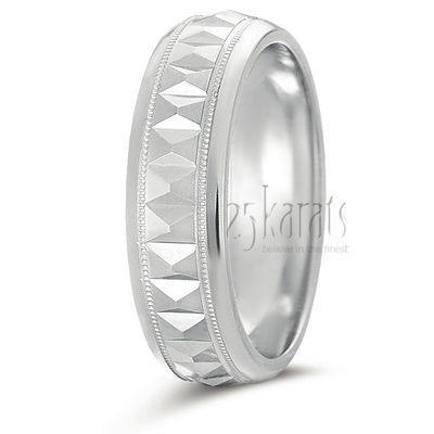 Fashionable Incised Wedding Ring - main view thumbnail