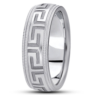 Classic Incised Fancy Designer Wedding Band 