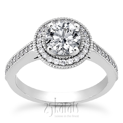 Shared Prong Halo Diamond Engagement Ring (0.32 ct. t.w.)