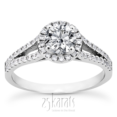 Split Shank Halo Diamond Engagement Ring (0.45 ct. tw.)