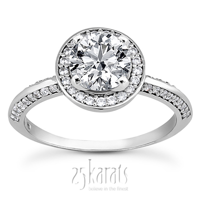 Knife Edge Halo Center diamond Engagement Ring ( 0.36 ct. tw. ) - view 1