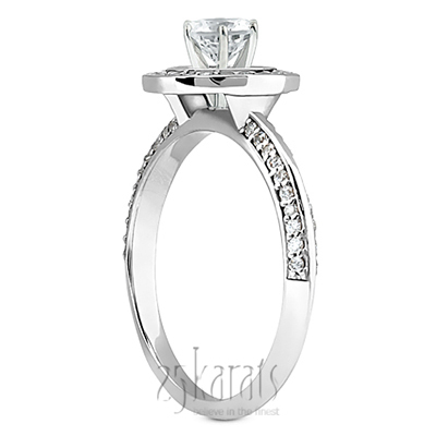 Knife Edge Halo Center diamond Engagement Ring ( 0.36 ct. tw. ) thumbnail 2