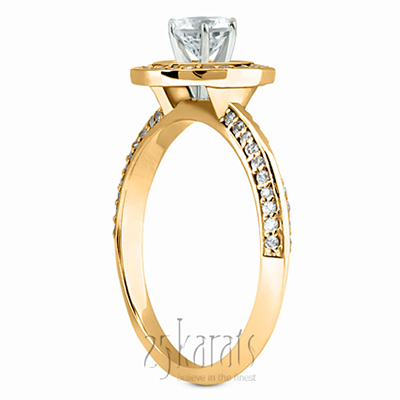 Knife Edge Halo Center diamond Engagement Ring ( 0.36 ct. tw. ) - view 5