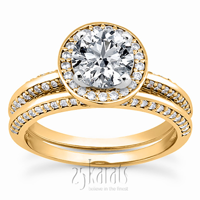 Knife Edge Halo Center diamond Engagement Ring ( 0.36 ct. tw. ) - view 6