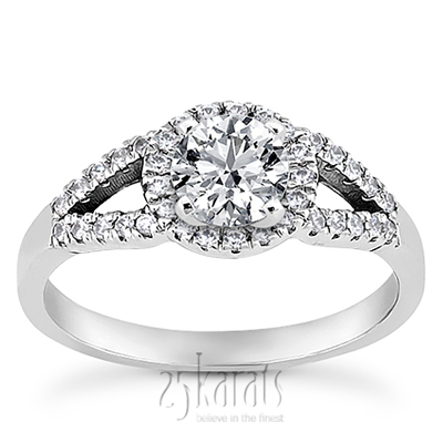 Halo Style Bead Set Diamond Engagement Ring (0.28 ct. tw.)