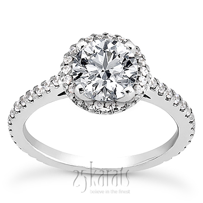 Shared Prong Halo Diamond Engagement Ring (0.51 ct. tw.)