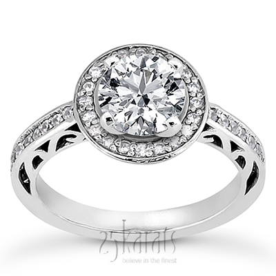 Halo Style Filigree Diamond Engagement Ring (0.31 ct.tw.)