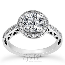Halo Style Filigree Diamond Engagement Ring (0.31 ct.tw.)