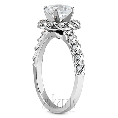 Bead Set Designer Halo Diamond Engagement Ring (0.27 ct. tw.) - view 2