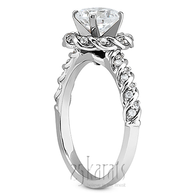 Bead Set Designer Halo Diamond Engagement Ring (0.27 ct. tw.) thumbnail 2