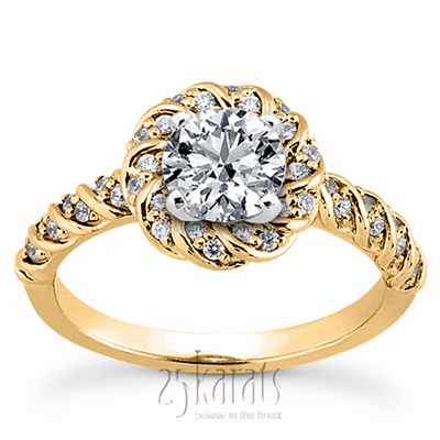 Bead Set Designer Halo Diamond Engagement Ring (0.27 ct. tw.) - view 4