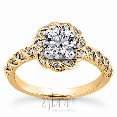 Bead Set Designer Halo Diamond Engagement Ring (0.27 ct. tw.) thumbnail 4