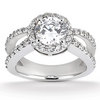 Split Shank Shared  Prong Halo Engagement Ring ( 0.66 ct. tw. )
