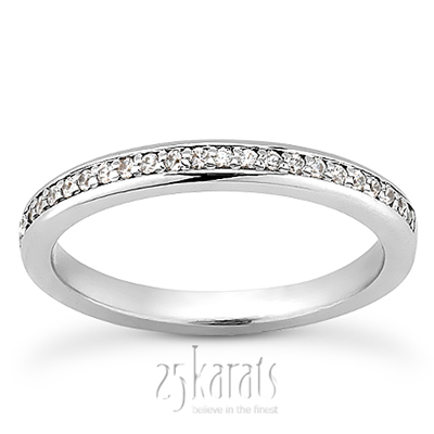 14K white gold Floral Engagement Matching Band - main view