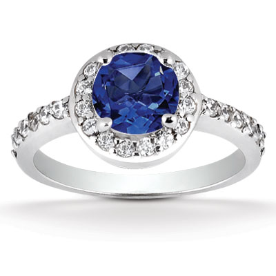 Prong Set Center Halo Diamond Engagement ( 0.34 ct. tw.) - view 1