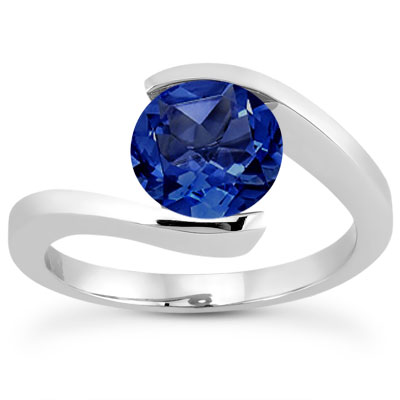 Tension Set Bypass Shank Solitaire Engagement ring  1 - view 1