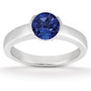 Half Bezel Solitaire Sapphire Center Engagement Ring