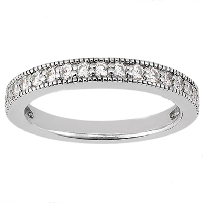 Mill Grained Bead Set Diamond Anniversary Band (0.34 ct. tw. ) - view 1