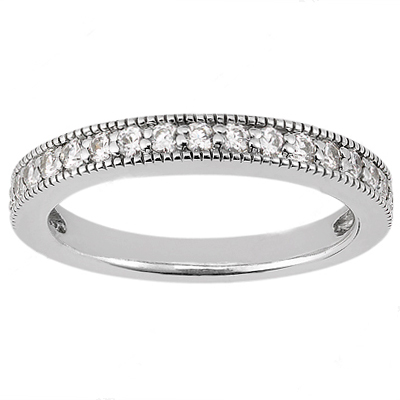 Mill Grained Bead Set Diamond Anniversary Band (0.34 ct. tw. )