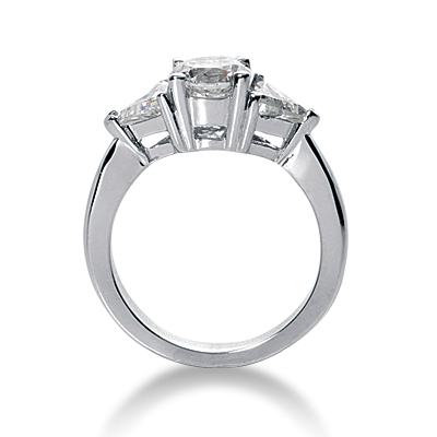 Trillion Accented Diamond Engagement Ring ( 0.30 ct. tw. ) thumbnail 2
