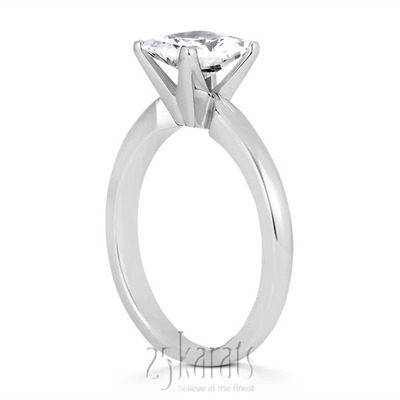 V Tip 4 prong Solitaire Princesss Cut Diamond Bridal Set  thumbnail 3