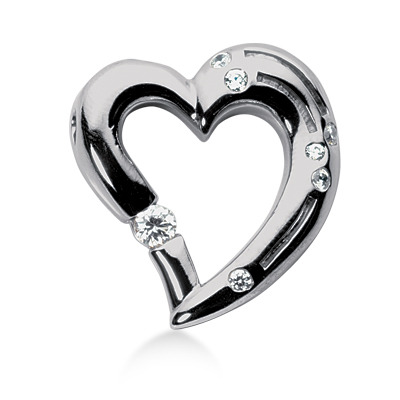 0.18 CT Diamond Heart Shape Pendant - view 1