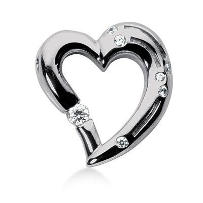 0.18 CT Diamond Heart Shape Pendant