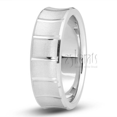 Concave Grooved Wedding Ring - main view