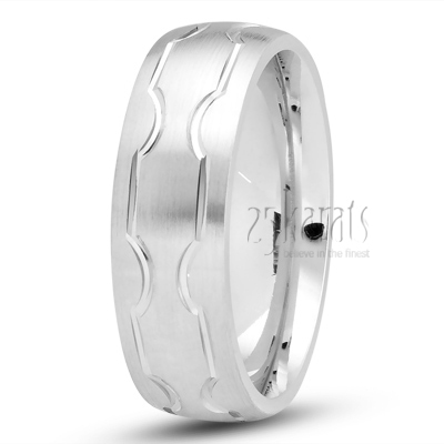Modern Design Carved Wedding Ring - main view thumbnail