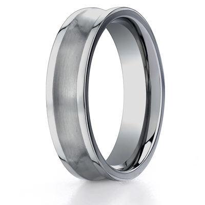 Titanium 6mm Comfort-Fit Satin-Finished Concave Design Ring