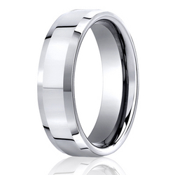 Cobaltchrome™ 7mm Comfort-Fit High Polished Beveled Edge Design Ring
