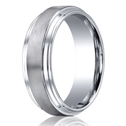 Cobaltchrome™ 8mm Comfort-Fit Satin-Finished Double Edge Design Ring