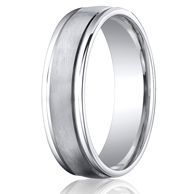 Cobaltchrome™ 6mm Comfort-Fit Satin-Finished Round Edge Design Ring