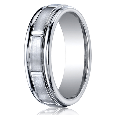 Cobaltchrome™ 7mm Comfort-Fit Satin-Finished Round Edge Design Ring