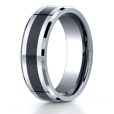 Cobaltchrome™7mm Comfort-Fit Ceramic Inlay Design Ring